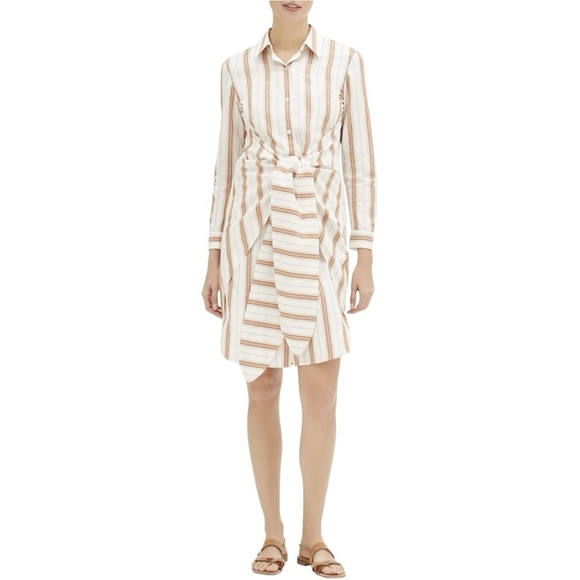 LAFAYETTE 148Brynlee Rosemont Striped Long Sleeve Shirtdress Tie Front12